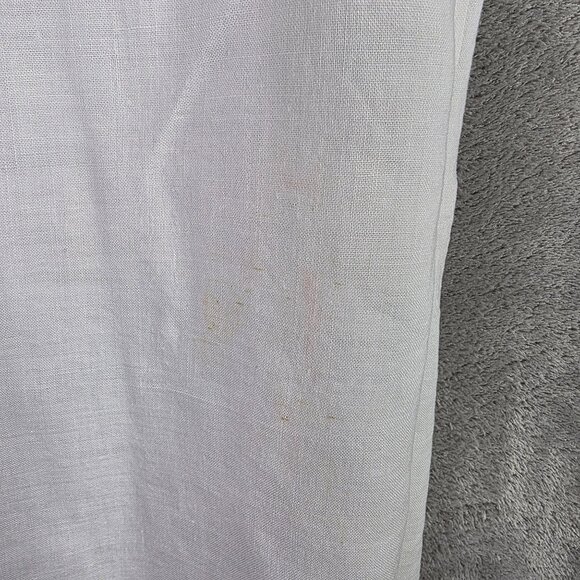 Womens Brett Harrison White Tank Top 100% Linen Embroidered Square Neck Size 10 - Picture 5 of 8